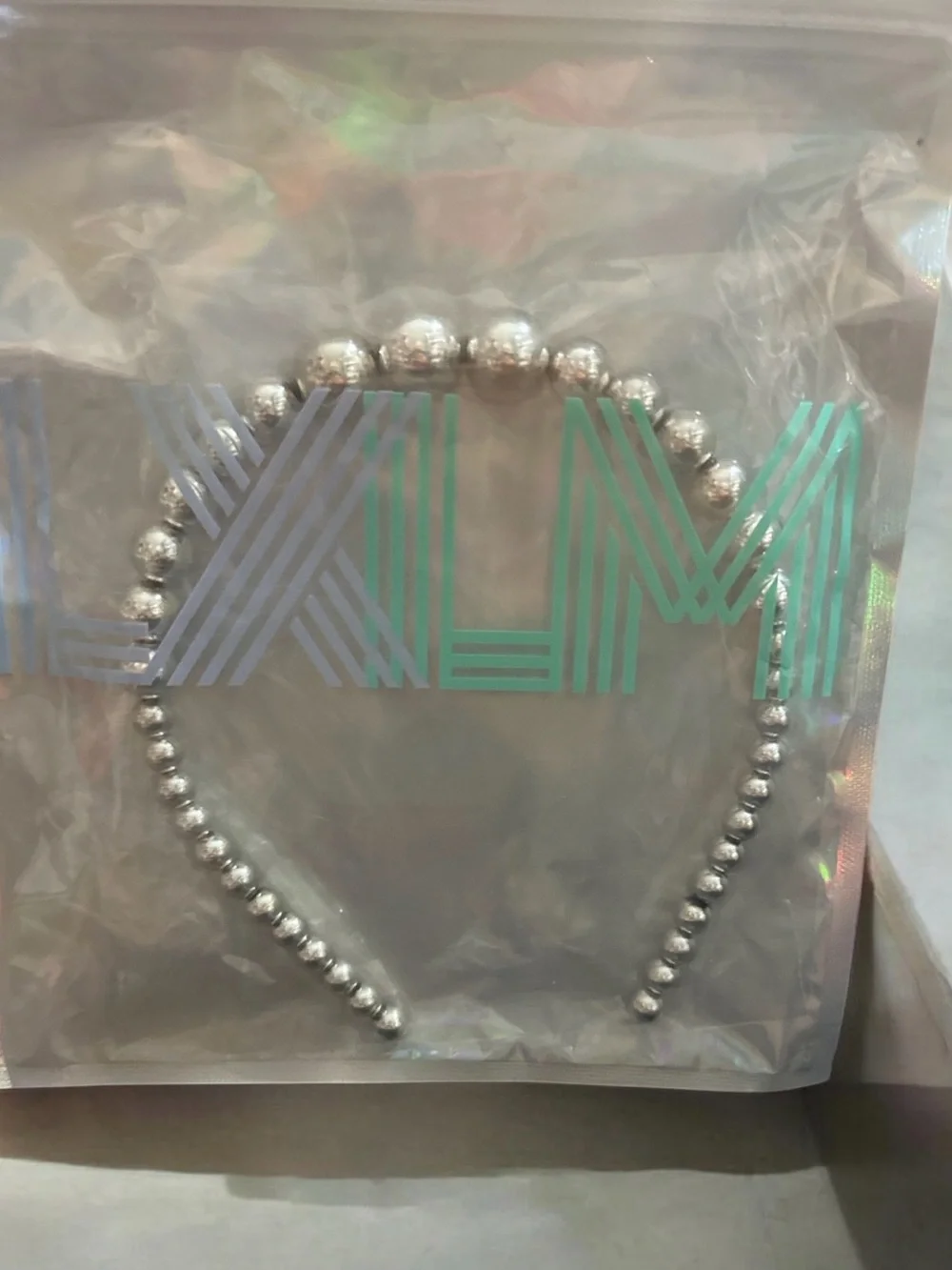 Silver Beaded Headband -